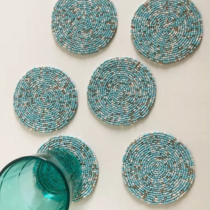 Premium Modern Home Accent <b>Beaded</b> Coffee Mug <b>Coasters</b> Durable for Cocktail Parties Promotional Item - Product Image 3