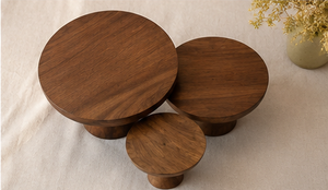 Juego de 3 Soportes para Pastel Hechos a Mano con Madera de Mango y Acacia, Exhibidores Rústicos para Postres, Bandeja de Servicio con Pedestal, Decoración para Bodas - Product Image 2