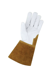 Leather Safety Gloves 14 Inch Heat Resistant Anti-Heat Abrasion Resistance Elastic Wristlet Cowhide Material Anti-Vibration - Product Image 5