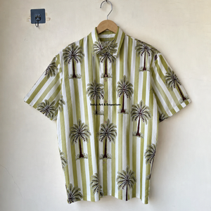 เสื้อเชิ้ตผู้ชายผ้าฝ้ายแท้พิมพ์ลายบล็อก แห้งเร็ว สวมใส่สบาย เหมาะสำหรับกิจกรรมกลางแจ้งในฤดูร้อน-ชุดพักผ่อน - Product Image 3
