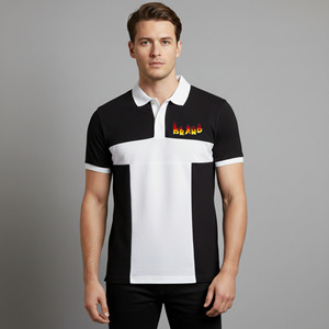 Polo personnalisé avec logo imprimé, coupe classique, séchage rapide, 100% coton respirant, streetwear hip hop, bicolore, pour homme, idéal pour le golf - Product Image 4