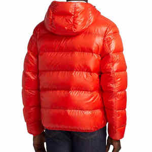 Top Fashion Trendy Coated Stand Collar Hooded Men Puffer <b>Jacket</b> Thick Winter Windproof Zipper Closure Pockets Customizable - Product Image 3
