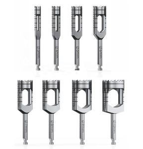 Ensemble de 8 forets en acier inoxydable pour implants dentaires Outils de chirurgie manuelle avec marques de profondeur pour la chirurgie des implants - Product Image 1