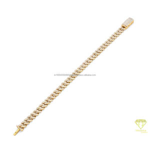 Bracelet Hip Hop en Moissanite et Diamant, en Argent Sterling 925, avec Maillons Cubains Givrés et Fermoir Boîte Sécurisé - Product Image 6