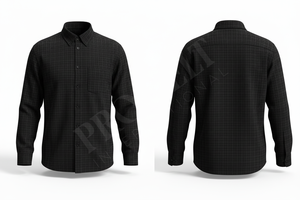 Chemise habillée personnalisée légère à manches longues, imprimée à carreaux, élégante, boutonnée, confortable et tendance - Product Image 4