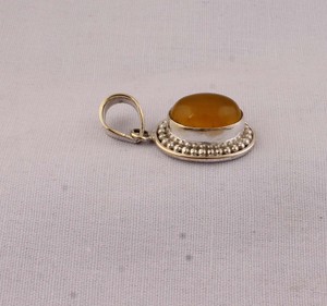 Colgante de Jade Amarillo Natural, Plata de Ley 925, Estilo Vintage, Joyería de Piedras Preciosas al por Mayor, Diseño Retro, Colgantes de Jade Amarillo - Product Image 5