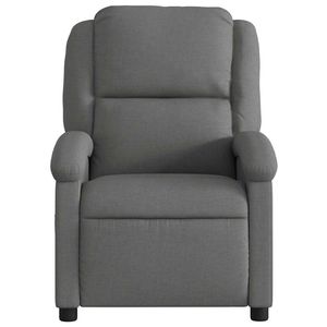Fauteuil inclinable en tissu gris foncé 100% polyester avec structure en contreplaqué métallique, élégant et confortable pour la relaxation - Product Image 3