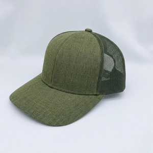 Casquette de camionneur vert olive de qualité supérieure, dos en maille respirante, fermeture snapback réglable, chapeau d'été élégant pour sports décontractés en plein air - Product Image 1