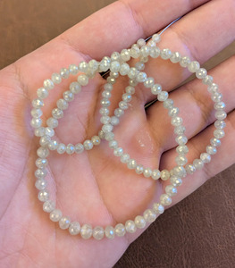 Cuentas Facetadas de Diamante Blanco Nieve Natural Raras y Únicas, Grado AAA++, 4 mm, 16 Pulgadas, Hilo de Piedras Preciosas de Lujo para Joyería - Product Image 6