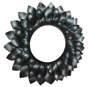 Art mural avec feuille de Lotus grise et noire, 1 pièce, Art Floral en métal, feuille de Lotus, Art du monde métallique indien - Product Image 1