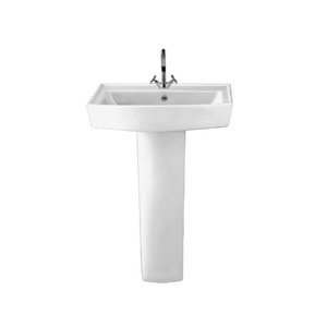 อ่างล้างหน้าเซรามิกดีไซน์ทันสมัยพร้อมฐานและขาตั้ง ติดตั้งง่าย - Product Image 5