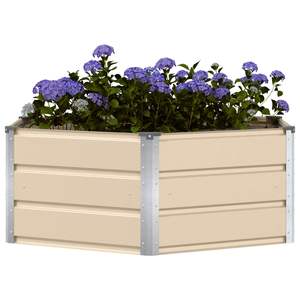 Jardinière en acier ivoire 50,79 x 50,79 x 17,72 po pour pots de fleurs et jardinières - Product Image 3