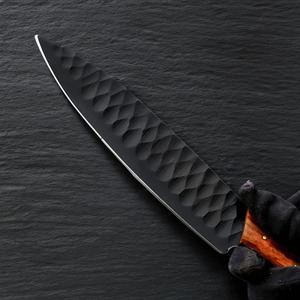 ชุดอุปกรณ์ทำครัวทำมือจากเหล็กกล้าคาร์บอนเคลือบผง พร้อมด้ามจับไม้หุ้มหนัง - Product Image 2