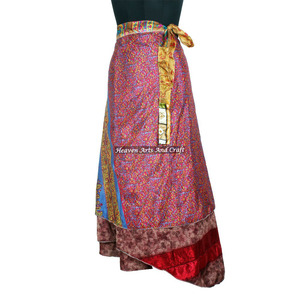 100 Formas de Usar el Pañuelo Mágico de Seda Vintage de la India de 38 Pulgadas, Pañuelo Largo de Seda Vintage para Mujer, Falda Envolvente de 2 Capas Reversible - Product Image 6