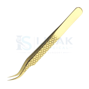 Pinces à cils de précision plaquées or avec pointe lisse pour cils volumineux et classiques - Product Image 5