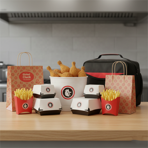 Caja de Papel para Papas Fritas, Cajas para Alitas de Pollo y Hamburguesas, Caja para Comida Rápida para Llevar, Bolsa Térmica Aislada para Llevar - Product Image 4