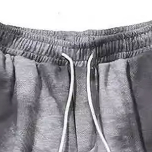 Pantalones Cortos Deportivos para Hombre, Color Gris Sólido, Poliéster/Algodón, Impermeables, de Secado Rápido, Cintura Elástica, Estilo Vintage, Cintura Media, Transpirables, Tejidos - Product Image 2