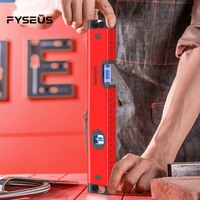 Niveau à bulle Fyseus haute précision à 3 bulles, magnétique puissant, en aluminium épaissi, anti-chute, avec échelle métrique