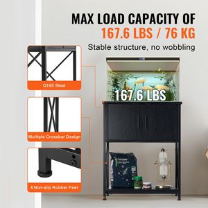 Supporto per Acquario in Acciaio e MDF da 20 Galloni, 25.6 X 16.5 X 31.9, Capacità di Carico 167.6 Libbre, per Uso Ufficio - Product Image 3