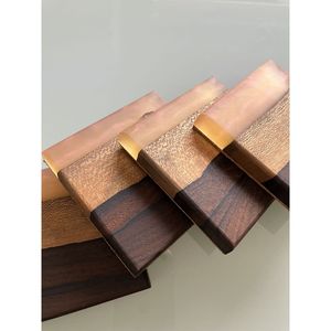 Elegant Dining <b>Coasters</b> Natural Wood and Resin Mats & Pads - Product Image 3