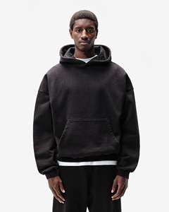 Sweats à capuche zippés personnalisés très tendance, en coton épais 100 %, coupe oversize unisexe à épaules tombantes - Product Image 2