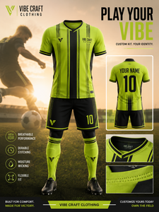 VIBE CRAFT CLOTHING ชุดฟุตบอลชาย สีมารูน สีดำ คอวี แขนสั้น เสื้อเจอร์ซีย์ กางเกงขาสั้น ถุงเท้า ชุดดูดซับความชื้น ระบายอากาศได้ดี - Product Image 1
