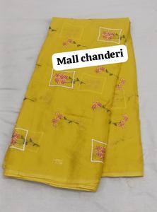 Tela de bordado de algodón puro de primera calidad con intrincado trabajo floral hecho a mano y delicado diseño inspirado en Chikankari. - Product Image 6