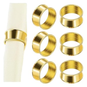 Anillo de Servilleta Decorativo de Hierro con Diseño en Relieve y Acabado Dorado para Decoración del Hogar y de la Mesa - Product Image 5