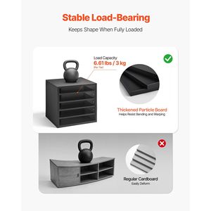 Organizzatore da scrivania in legno a 5 scomparti con funzione di smistamento posta, in MDF, regolabile, con caratteristiche da banco per archiviazione su scrivania e in cassetti - Product Image 4