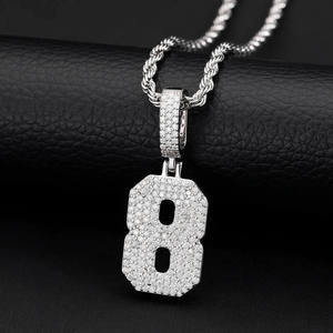 Joyería de Hip Hop en Plata 925 con Diamantes de Moissanita, Colgante con Letra del 01 al 10, para Regalo y Fiesta, Amuleto para Ella - Product Image 5