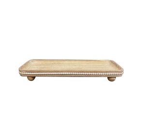 Private <b>Labelling</b> Brown Wooden Serving Tray With Modern Design For Stylish <b>Kitchen</b> And Dining Table Display - Product Image 1