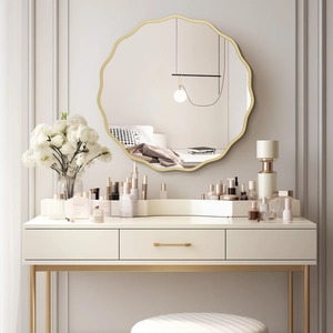 Stylish Curved Edge Round Mirror Suitable For Bathroom Vanity And Dressing Area Enhances Daily Grooming Space From India - Product Image 6