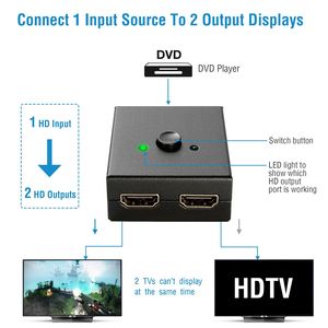 Adattatore Switch Bidirezionale HD 1x2 2x1 4K HDTV Splitter Convertitore Hub Commutatore Manuale Supporta Video 3D 1080P - Product Image 2