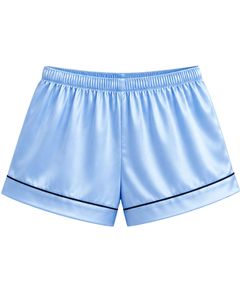 Conjunto de pijama de satén azul cielo personalizado para mujer, ropa de dormir de seda de lujo, traje de noche con botones, conjunto de loungewear suave de manga corta. - Product Image 6