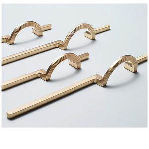 Poignée de porte de placard solide en laiton doré de luxe, simple, pour tiroir, armoire, cave à vin, quincaillerie de meuble - Product Image 6