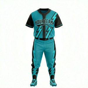 Uniformes de Béisbol Personalizados al por Mayor para Hombre, de Alta Calidad, con Nombre de Equipo, Impresión de Logotipo Personalizado, Cuello en V Corto, Tallas Grandes, Secado Rápido - Product Image 2