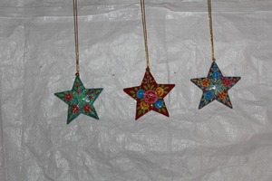 Handcrafted Kashmir Paper Mache <b>Star</b> Hanging Ornament – Hand Painted Floral Christmas <b>Star</b> <b>Decoration</b> - Product Image 4