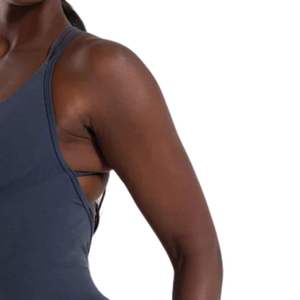 Combinaison moulante sans coutures pour femme, sans manches, à compression, bleu foncé, avec dos à bretelles - Product Image 6