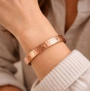 Pure Copper <b>Engraved</b> Crosshatch Lattice Diamond Magnetic Cuff Bracelet Luxury Handmade Personalization High Polish <b>Bangle</b> - Product Image 3