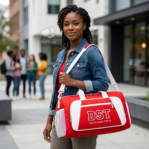 Delta| Sigma | Theta Sorority Red White Large Capacity Cordura Duffel <b>Bag</b> With Shoe Compartment Sports <b>Weekender</b> <b>Travel</b> <b>Bag</b> - Product Image 5