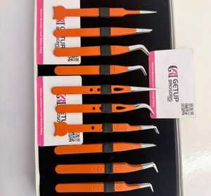 GETUP BROSONS IMPEX ชุดคีมคีบขนตาคุณภาพสูง สแตนเลสสตีล ปลายเรียบ ขนาด 10 มม. พร้อมเคลือบสีส้ม - Product Image 3