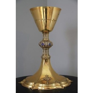 Cáliz y Ciborio Religiosos de Metal de Calidad Superior para la Ceremonia de Comunión Cristiana con Construcción Duradera - Product Image 1