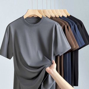 เสื้อยืดแขนสั้นผู้ชาย ผ้าฝ้าย 100% คอกลม ทรงปกติ สีพื้น เรียบง่าย ระบายอากาศด้านหน้า เป็นมิตรกับสิ่งแวดล้อม ป้องกันรอยยับ คุณภาพสูง - Product Image 6
