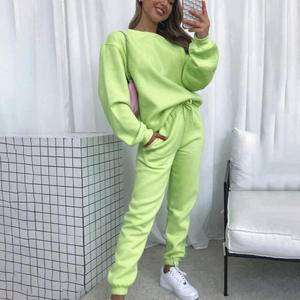 OEM 2026 Tracksuit Custom Logo 100% Polyester 2 Piece Outfits Sweatsuit Oversized Casual Long Sleeve Sweatshirt <b>Jogger</b> Pants <b>Set</b> - Product Image 6