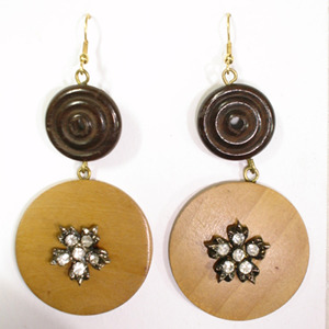 AYAANS CREATIONS Pendientes de madera con baño de aleación de zinc, modernos pendientes de boda para mujer - Product Image 5