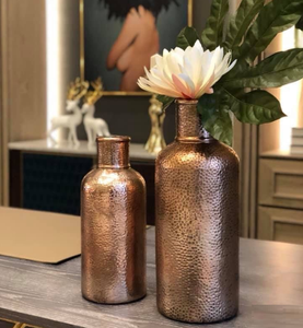 Juego de Adornos Decorativos tudy Art, Juego de Dos Jarrones de Metal con Forma de Botella, Accesorios para el Hogar, Sala de Estar, Porche, Dormitorio, Jarrón de Metal Moderno - Product Image 1