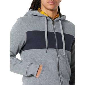 Sweat à capuche zippé personnalisé avec logo brodé, design nouveau, uni, 100% coton, vêtements de sport d'extérieur - Product Image 5