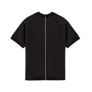 Men's Luxury Oversized Short Sleeve <b>Shirt</b> Premium Cotton O-Neck <b>Patchwork</b> Pattern Streetwear Casual Knitted Fabric 320g - Product Image 4