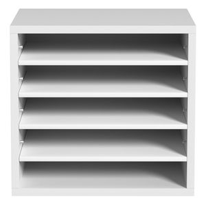 Organizzatore per Documenti in Legno 13.9x12x13 Pollici con 5 Scomparti, Scaffali Regolabili per Ufficio, Porta Lettere e Classificatore - Product Image 5
