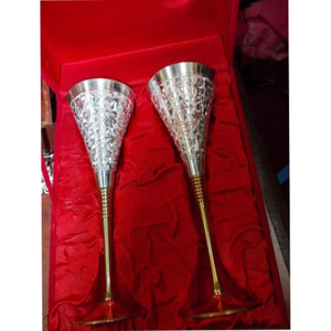 Ensemble de gobelets en verre plaqué or et argent de qualité supérieure, article cadeau de luxe pour la maison, le bar, les mariages et les anniversaires - Product Image 1